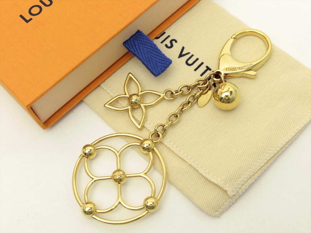 Louis Vuitton Authentic Metal Gold Bag Charm Bloomy Key Chain Auth LV | eBay